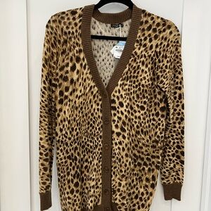 J. McLaughlin Leopard Print Cardigan Women’s Sweater XS